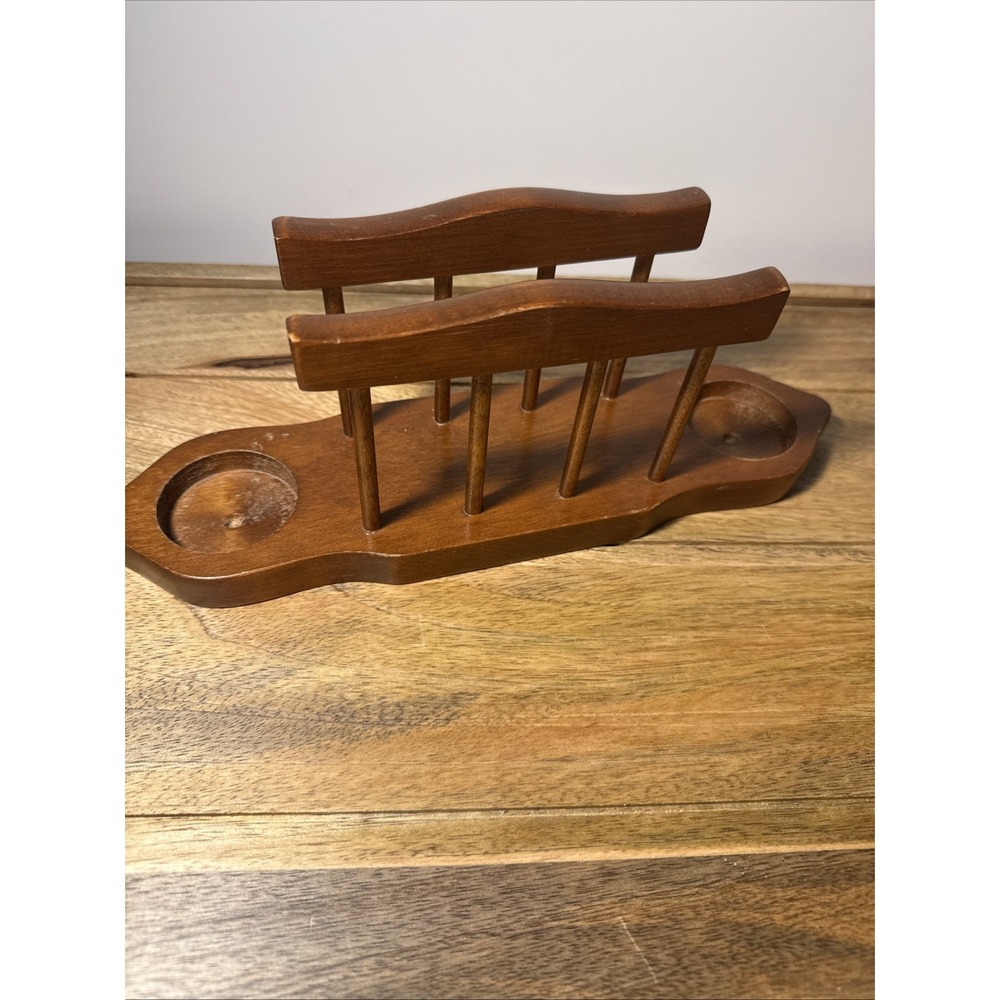 Wooden Napkin/Salt & Pepper Shaker Holder, Vintage 12" X 4.5"